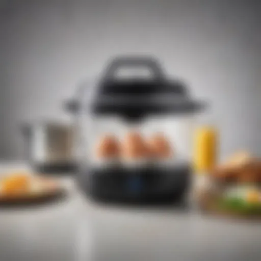 Close-up of the Amazon Rapid Egg Cooker showcasing its sleek design