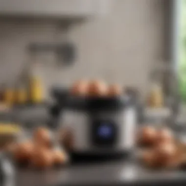 Essential Maintenance Tips for Longevity Maintenance tips displayed alongside the egg cooker