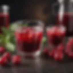 A vibrant glass of tart cranberry juice
