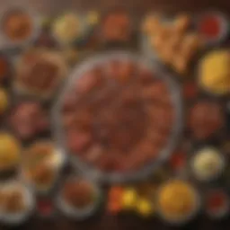 A vibrant assortment of barbeque dishes showcasing regional specialties