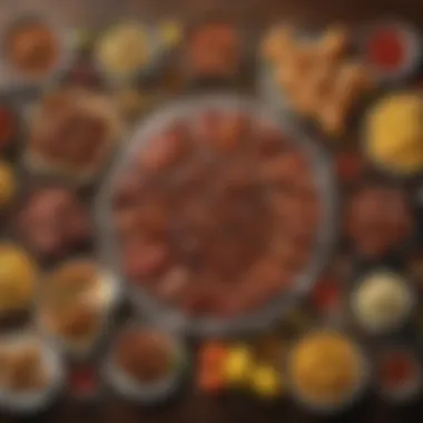 Regional Barbeque Specialties A vibrant assortment of barbeque dishes showcasing regional specialties