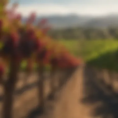 Vineyards in Napa Valley showcasing Cabernet grapes in full bloom