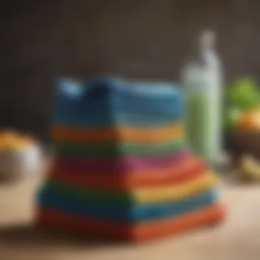 Various colors of microfiber dish cloths