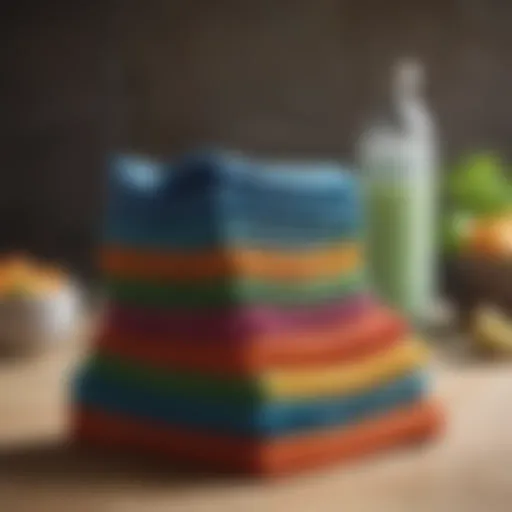 Various colors of microfiber dish cloths