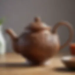 Elegant ceramic teapot with intricate design