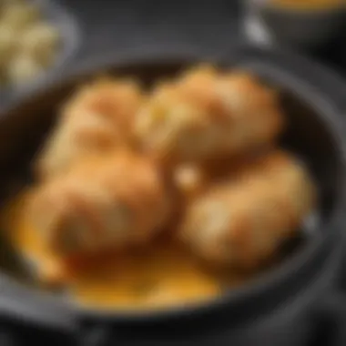 Close-up of a non-stick tempura pot emphasizing its features