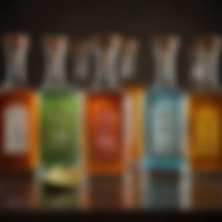 An array of unique tequila bottles showcasing different brands