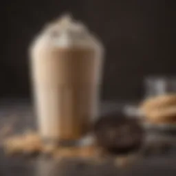 Delicious cookies and cream protein shake topped with peanut butter