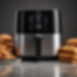 Close-up view of Crux Air Fryer showcasing its sleek design and control panel