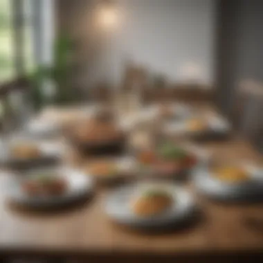 An elegant setup featuring various keto dishes served on a stylish dining table