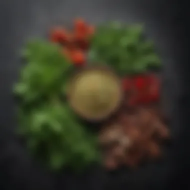 A close-up of fresh herbs and spices used in keto recipes, emphasizing their unique qualities