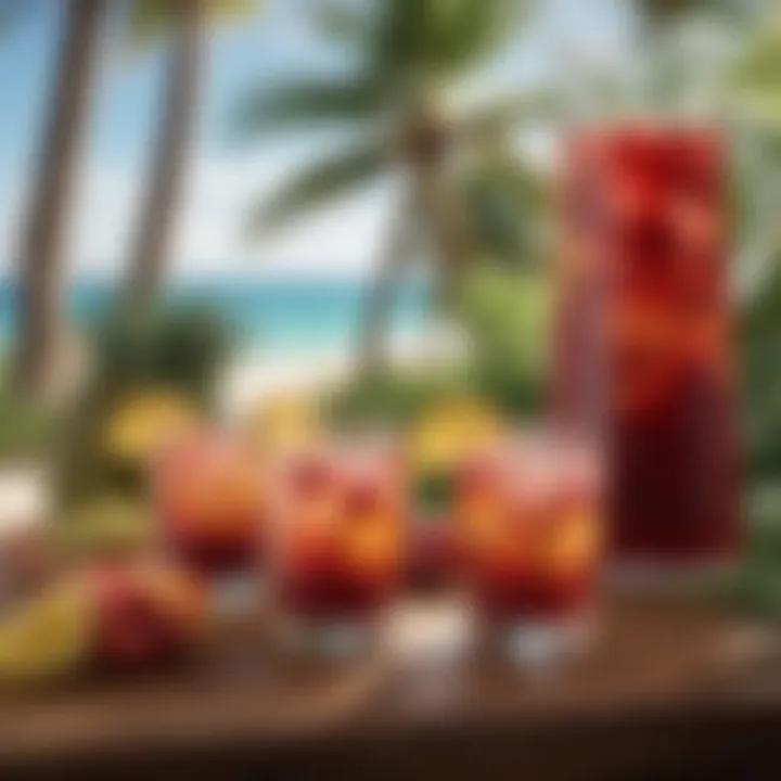 A tropical setting that complements the sangria experience