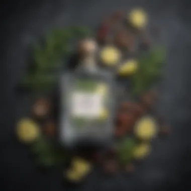 An artistic representation of botanicals used in gin production