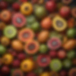 A vibrant assortment of exotic Amazon fruits