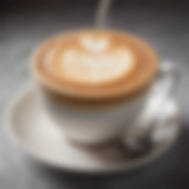 A beautifully frothed cup of cappuccino, highlighting the creamy texture achieved with a double whisk frother.