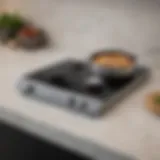 Sleek design of a double induction burner on a countertop