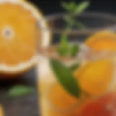 Citrus-infused Hydration A refreshing beverage with citrus fruits and herbs enhancing hydration.