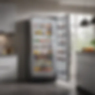Modern Design of a Large Upright Freezer A sleek and modern upright freezer design in a contemporary kitchen