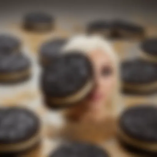 Limited edition Oreo Lady Gaga cookies displayed artistically