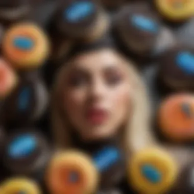 Vibrant Packaging of Oreo Lady Gaga Cookies Close-up of the vibrant packaging of Oreo Lady Gaga cookies
