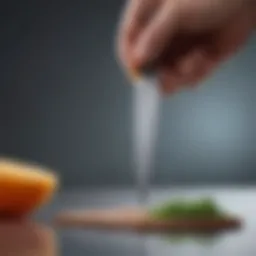 A close-up view of self-sharpening knife blade technology showcasing its intricate design.