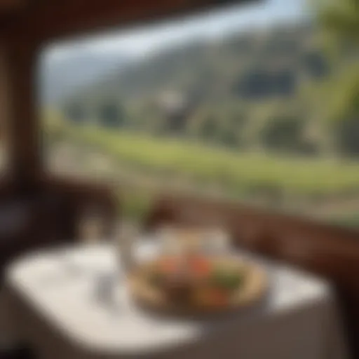 Elegant table setting on the Napa Valley Lunch Train
