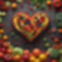 Colorful array of fruits and vegetables representing a non-cholesterol diet