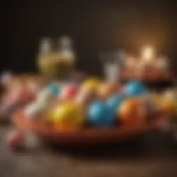 Colorful surprise eggs with toys