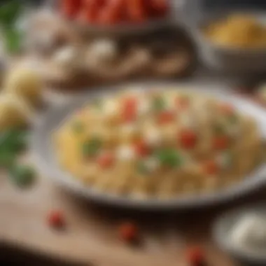 Fresh Ingredients for the Feta Cheese Pasta Dish An array of fresh ingredients used in feta cheese pasta.
