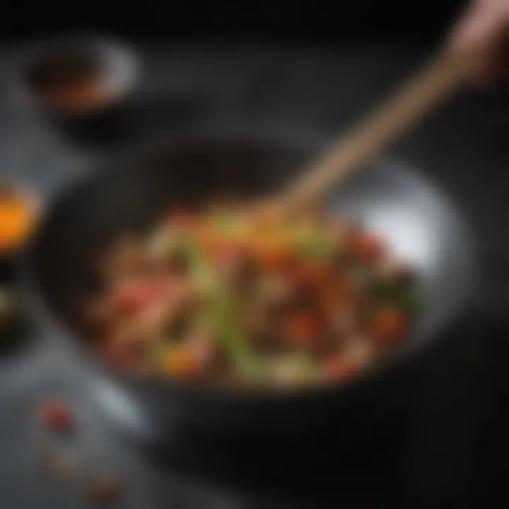 An expertly seasoned wok glistening with oil, ready for use.