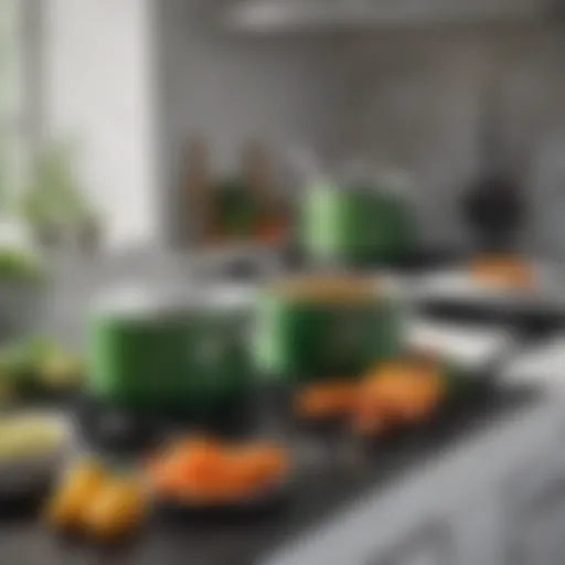 Sleek GreenPan cookware set displayed in a modern kitchen