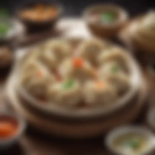 A beautifully arranged plate of dumplings showcasing traditional Chinese flavors.
