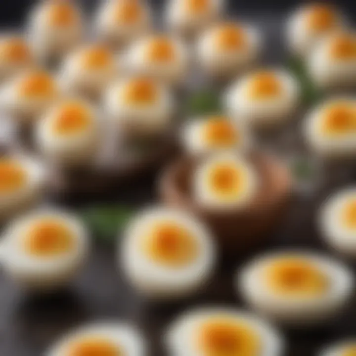 Elegant presentation of soft boiled eggs