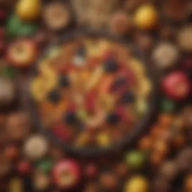 Assortment of Mediterranean Fruits and Nuts An assortment of Mediterranean fruits and nuts elegantly arranged