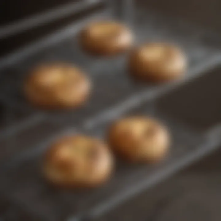 Close-up of a quarter sheet pan on a wire rack