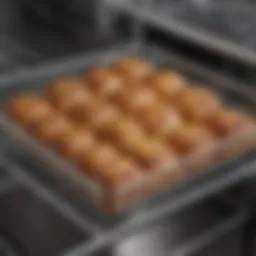 Wire rack showcasing quarter sheet pans in use