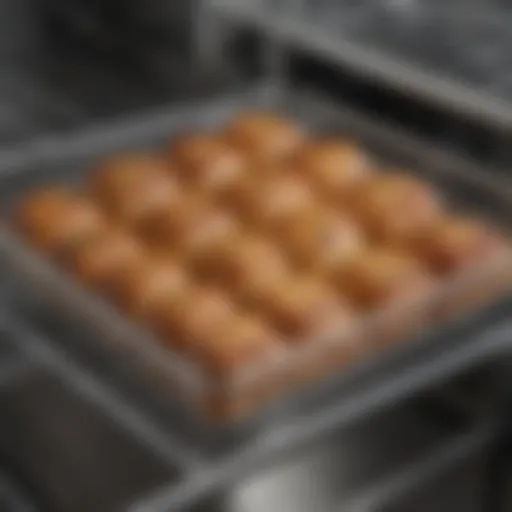 Wire rack showcasing quarter sheet pans in use