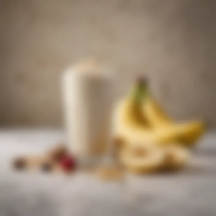 Ingredients for a vanilla smoothie including bananas, vanilla extract, and yogurt.