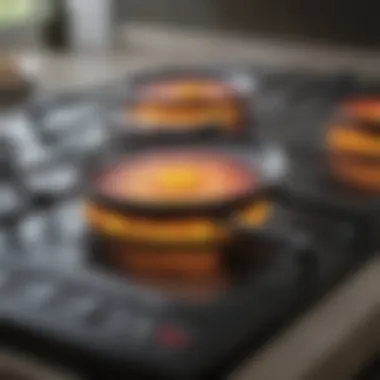 Efficiency and Heat Distribution of Glass Cooktops Close-up of a glass cooktop highlighting its efficiency and even heat distribution