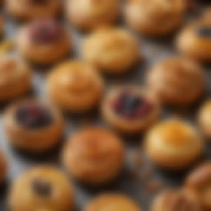 An assortment of delicious pastries made using different pastry sheets