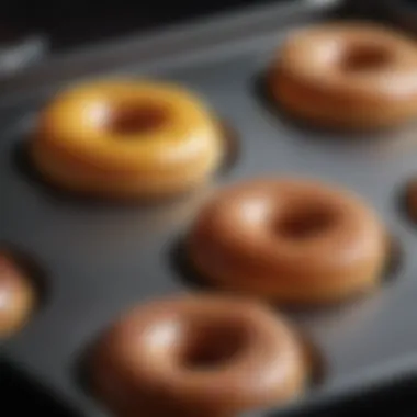 Close-up view highlighting the non-stick surface of the donut pan