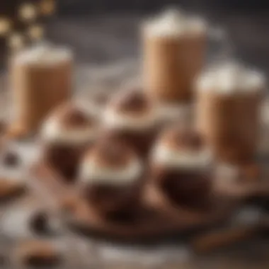 Elegant presentation of themed hot cocoa bombs for a celebration