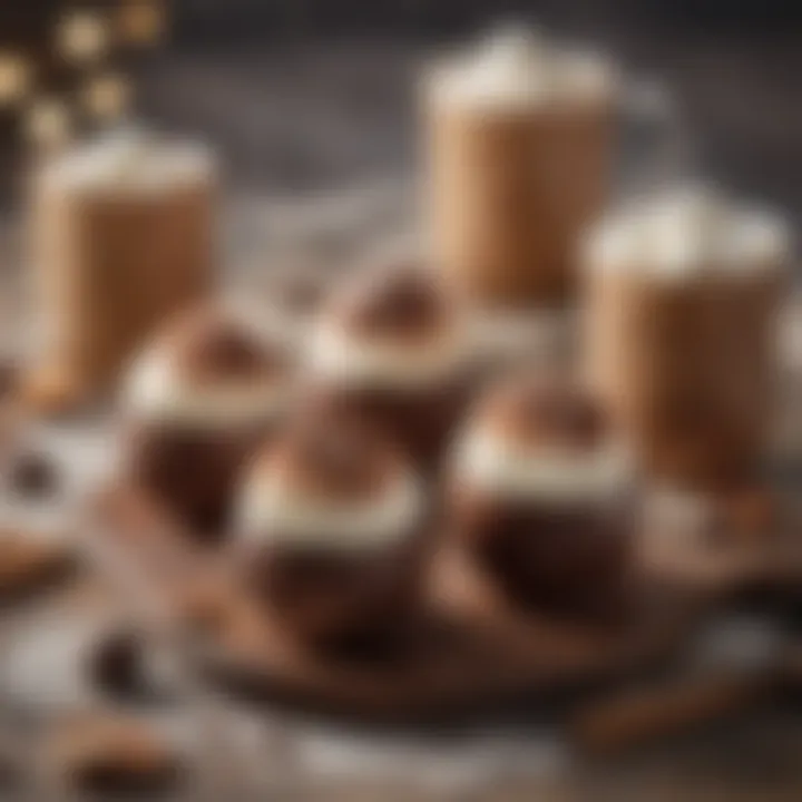 Elegant presentation of themed hot cocoa bombs for a celebration