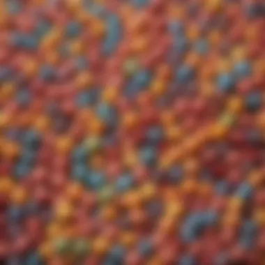 Colorful Tapioca Beads A close-up of colorful tapioca beads arranged artfully.