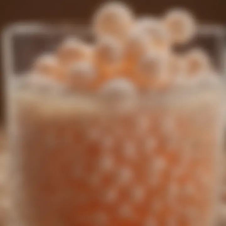 A vibrant beverage showcasing tapioca beads in a clear glass.