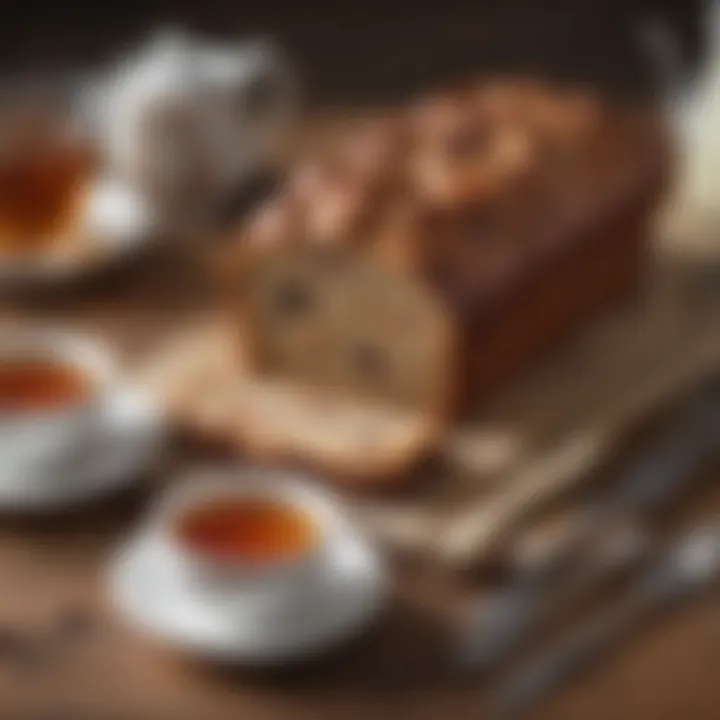 An assortment of Yorkshire tea loaf served with a cup of tea