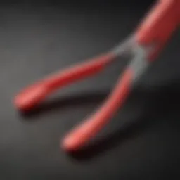 Close-up of small silicone tongs showcasing their flexible design and material benefits