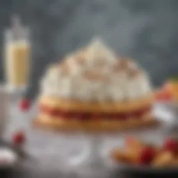 Elegant dessert topped with whipped cream
