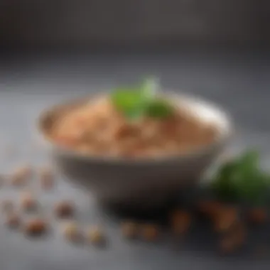 Innovative Plant-Based Proteins A creative bowl of plant-based protein alternatives such as legumes and nuts.