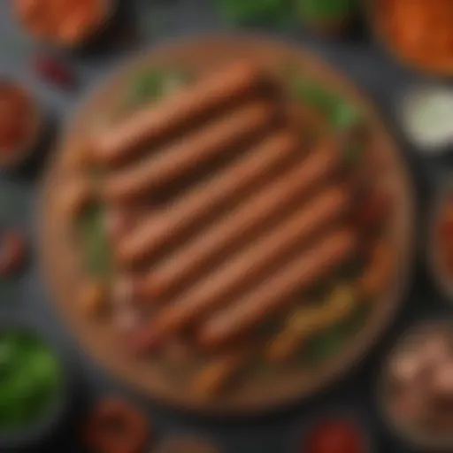 A vibrant assortment of veggie andouille sausage with fresh herbs